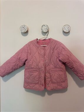 Zara Quilted Light Pink Snap Jacket for Girls